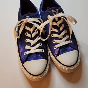Converse Chuck Taylor All Star Low Top Shoes in a Vibrant Blue & Purple Nebula G